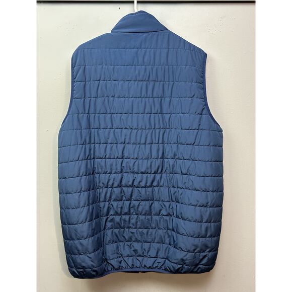Chaps‎ Puffer Vest Mens Large Tall Blue Full Zip Casual Quilted Packable Pockets - Picture 2 of 9